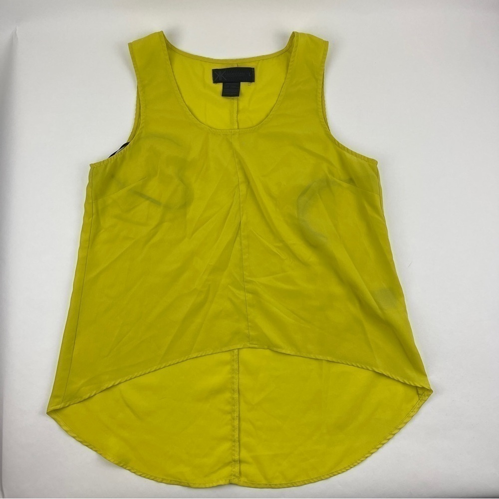 Kardashian Kollection Tank Top Womens Large Yellow Sheer